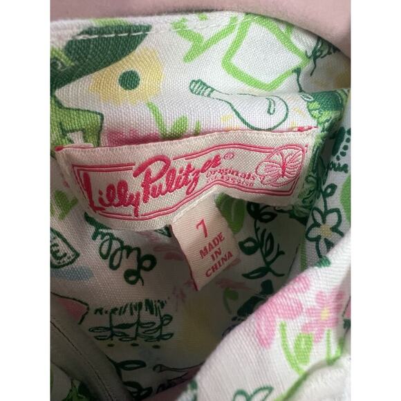 Lilly Pulitzer Girls Queen Of Green Shift Dress Size 7 Originals - Picture 3 of 5